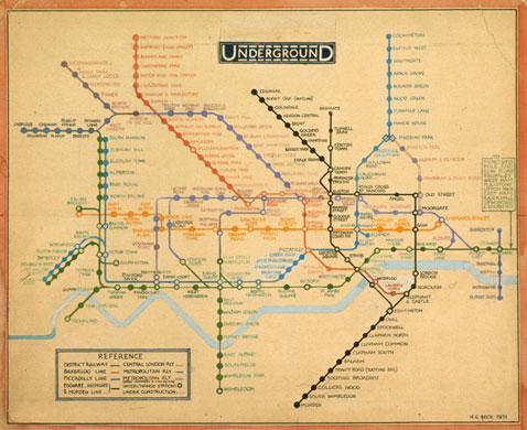 Underground  London on Fig 2     Harry Beck   S Diagrammatically Designed Underground Map